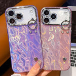 Plating Foil-like Metallic Texture Wristband Holder TPU Phone Case with Lens Film, For iPhone 13