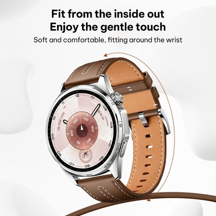 xDfind Composite Cowhide Texture Vegan Leather Watch Band, 18mm For Huawei Watch GT 6 41mm, 20mm, 22mm