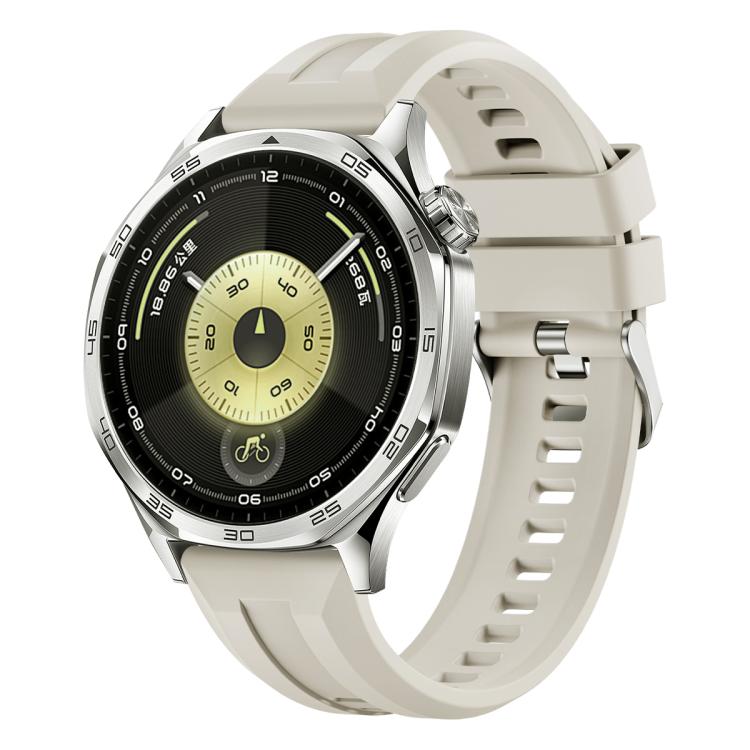 xDfind Silver Buckle Solid Color Silicone Watch Band, For Huawei Watch GT 6 / 5 46mm
