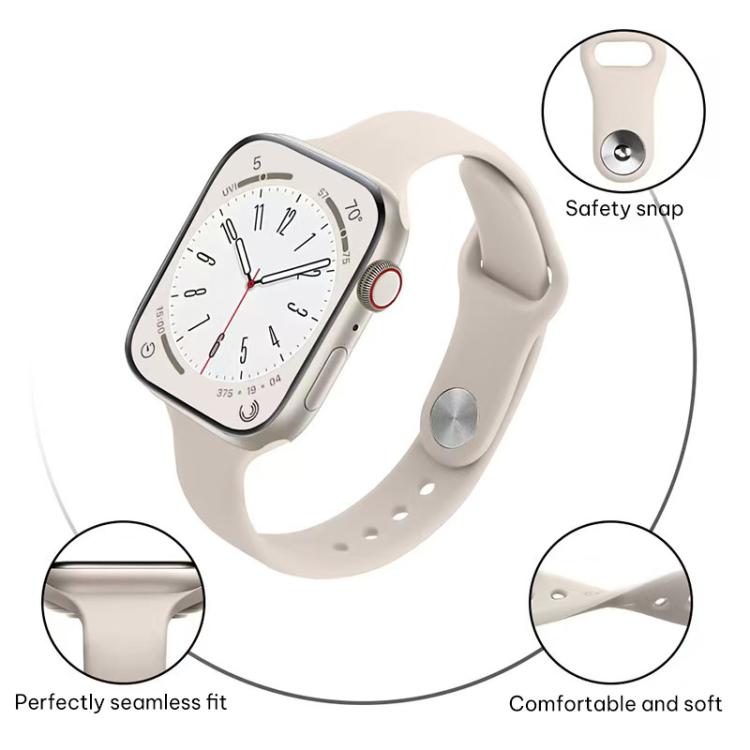 xDfind Small Waist Reverse Buckle Silicone Watch Band, For Apple Watch 38 / 40 / 41 / S11 42mm
