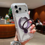 Transparent Pivot Metal Holder Magnetic Phone Case, For iPhone 18 Pro / 17 Pro, For iPhone 18 Pro Max / 17 Pro Max