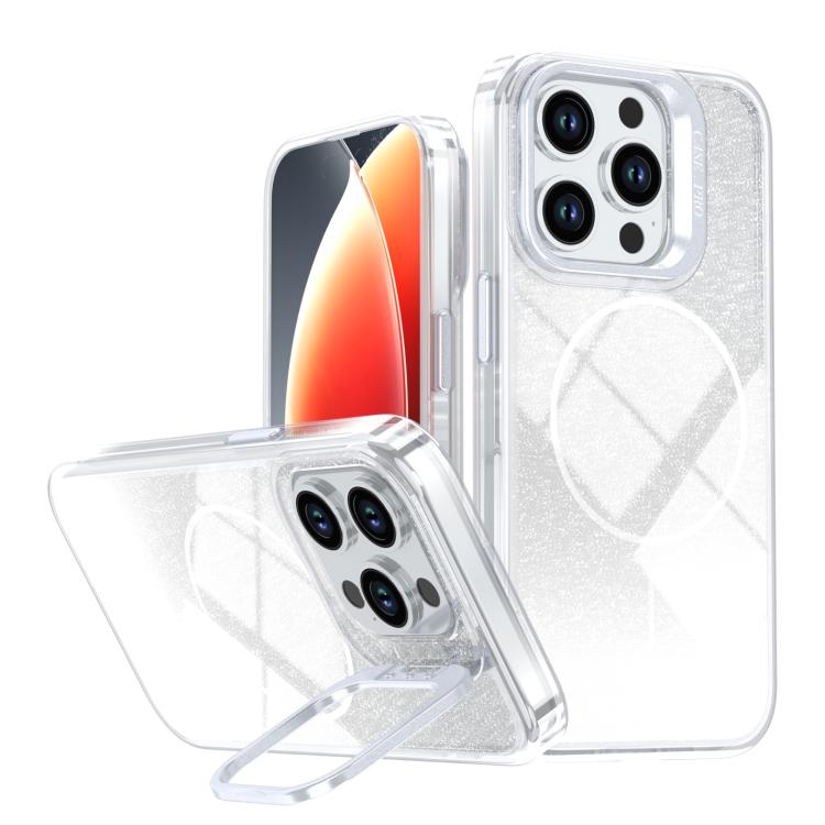 Glitter Gradient Magnetic Lens Frame Holder Phone Case, For iPhone 15 Pro Max, For iPhone 15 Pro, For iPhone 15 Plus, For iPhone 15, For iPhone 14 Plus, For iPhone 14 / 13, For iPhone 14 Pro, For iPhone 14 Pro Max, For iPhone 13 Pro Max
