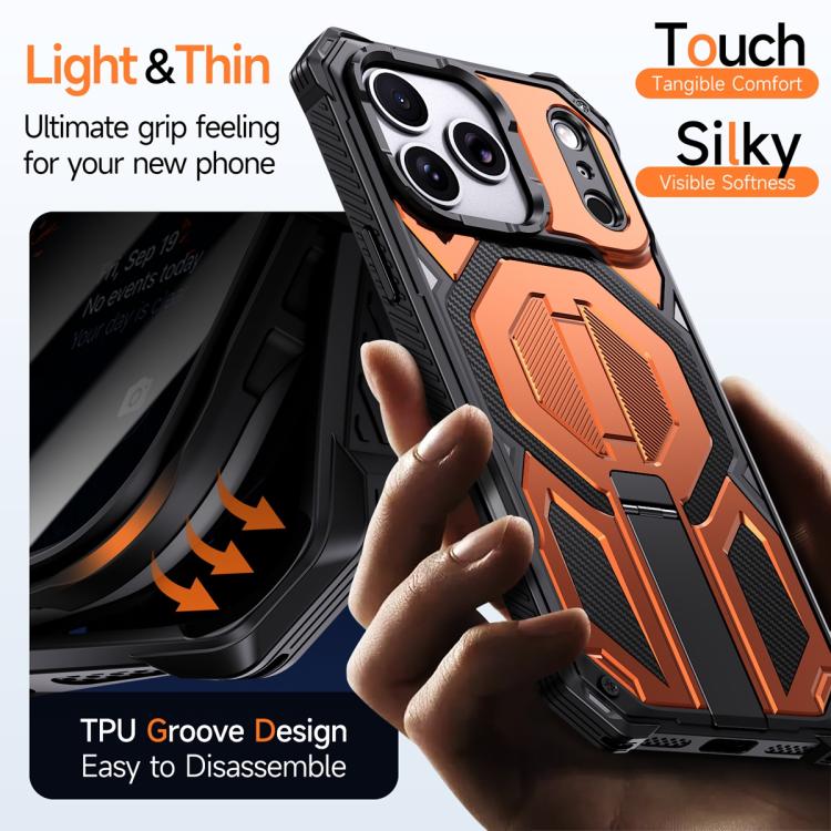Hidden Metal Holder Magnetic Shockproof Phone Case, For iPhone 17 Pro Max, For iPhone 17 Pro, For iPhone 17, For iPhone Air, For iPhone 16 Pro Max, For iPhone 16 Pro, For iPhone 16 Plus, For iPhone 16