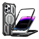 Hidden Metal Holder Magnetic Shockproof Phone Case, For iPhone 13 Pro