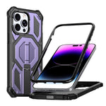 Hidden Metal Holder Magnetic Shockproof Phone Case, For iPhone 13 Pro