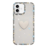 Flash Rhinestone Double-sided IMD Love Heart Phone Case, For iPhone 17e / 16e, For iPhone 17 Pro Max, For iPhone 17 Pro, For iPhone 17, For iPhone Air