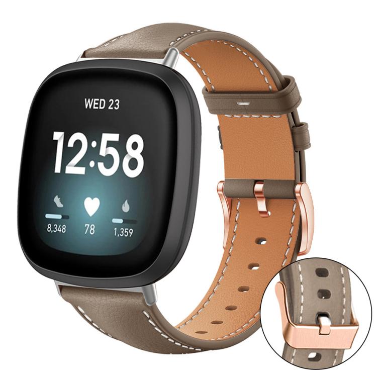 xDfind Rose Gold Buckle Black Shark Fine Grain Vegan Leather Watch Band, For Fitbit Charge 6 / 5, For Fitbit Versa 4 / 3 / Sense2 / 1, For Fitbit Versa 2/Versa/Versa Lite/Blaze, For Fitbit Charge 4 / 3