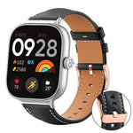 xDfind Rose Gold Buckle Black Shark Fine Grain Vegan Leather Watch Band, For Xiaomi Band 10 Pro / 9 Pro / Redmi Watch 6, For Redmi Watch 3 Active / Watch 3 Lite, For Redmi Watch 3