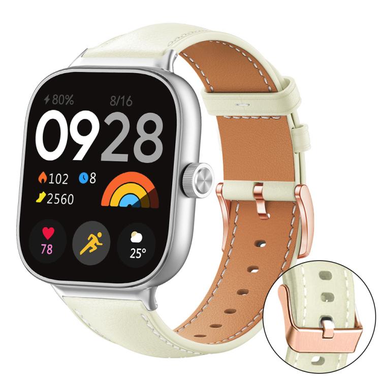 xDfind Rose Gold Buckle Black Shark Fine Grain Vegan Leather Watch Band, For Xiaomi Band 10 Pro / 9 Pro / Redmi Watch 6, For Redmi Watch 3 Active / Watch 3 Lite, For Redmi Watch 3