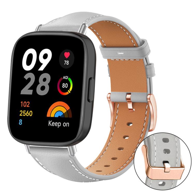 xDfind Rose Gold Buckle Black Shark Fine Grain Vegan Leather Watch Band, For Xiaomi Band 10 Pro / 9 Pro / Redmi Watch 6, For Redmi Watch 3 Active / Watch 3 Lite, For Redmi Watch 3