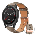 xDfind Rose Gold Buckle Black Shark Fine Grain Vegan Leather Watch Band, For Garmin Fenix 8/7/6/5 22mm, For Garmin Fenix 8/7S/6S/5S 20mm, For Garmin Forerunner 45 / 45S / Swim 2, For Garmin Forerunner 220/735/735XT/230/235, For Garmin Forerunner 35/30/35j