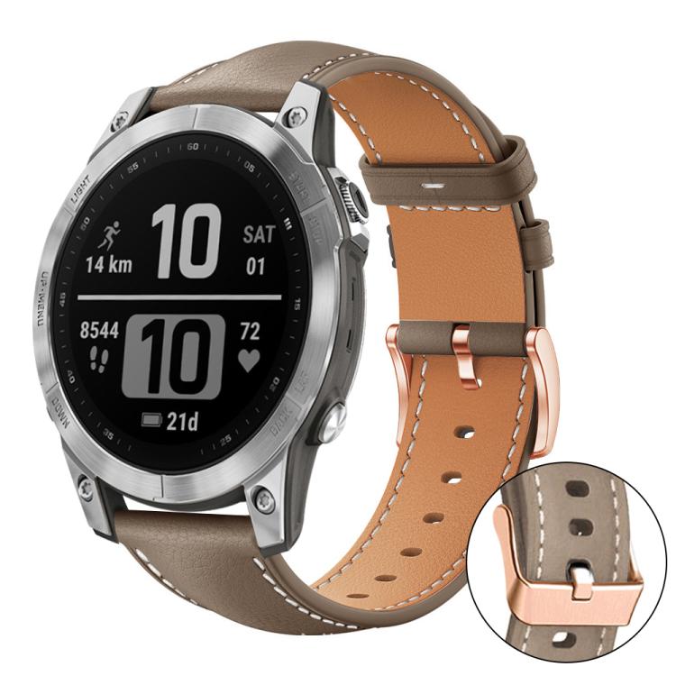xDfind Rose Gold Buckle Black Shark Fine Grain Vegan Leather Watch Band, For Garmin Fenix 8/7/6/5 22mm, For Garmin Fenix 8/7S/6S/5S 20mm, For Garmin Forerunner 45 / 45S / Swim 2, For Garmin Forerunner 220/735/735XT/230/235, For Garmin Forerunner 35/30/35j