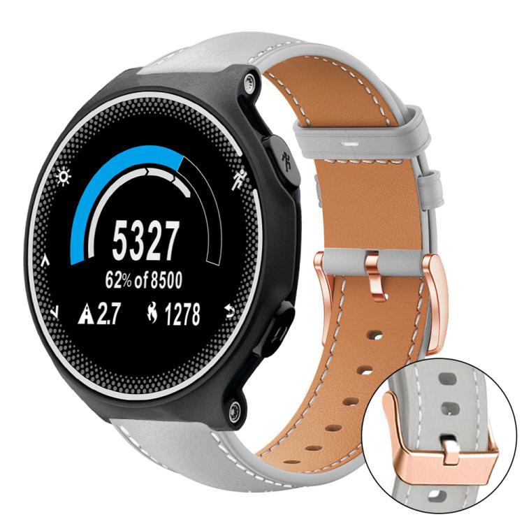 xDfind Rose Gold Buckle Black Shark Fine Grain Vegan Leather Watch Band, For Garmin Fenix 8/7/6/5 22mm, For Garmin Fenix 8/7S/6S/5S 20mm, For Garmin Forerunner 45 / 45S / Swim 2, For Garmin Forerunner 220/735/735XT/230/235, For Garmin Forerunner 35/30/35j
