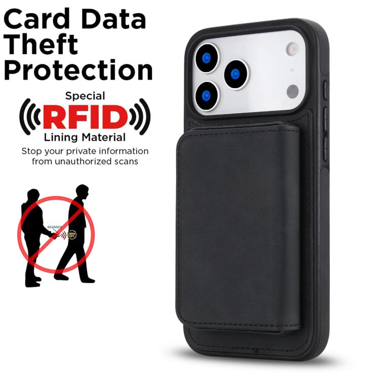 Retro Faux Leather Detachable Magnetic Wallet Bag RFID Blocking Phone Case, For iPhone 17 Pro Max, For iPhone 17 Pro