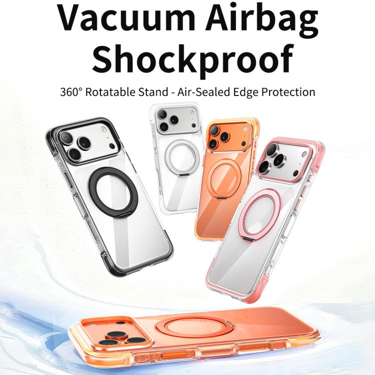Vacuum Airbag TPU + Acrylic 360 Rotating Bracket Magnetic Shockproof Phone Case, For iPhone 17 Pro Max, For iPhone 17 Pro, For iPhone 17