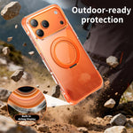 Vacuum Airbag TPU + Acrylic 360 Rotating Bracket Magnetic Shockproof Phone Case, For iPhone 17 Pro Max, For iPhone 17 Pro, For iPhone 17