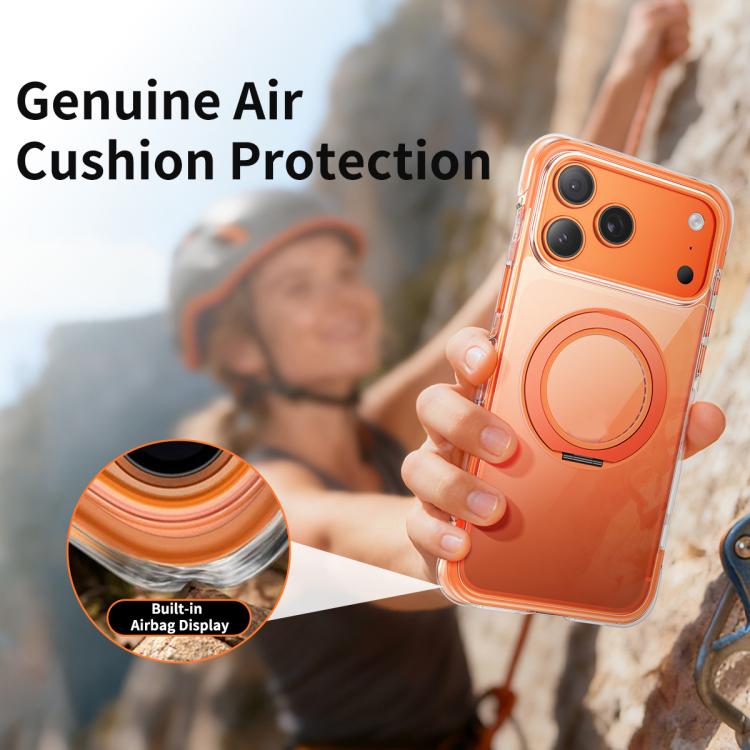 Vacuum Airbag TPU + Acrylic 360 Rotating Bracket Magnetic Shockproof Phone Case, For iPhone 17 Pro Max, For iPhone 17 Pro, For iPhone 17