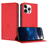 Tulips Butterfly Pattern Magnetic Vegan Leather Phone Case, For iPhone Air, For iPhone 16 Pro Max, For iPhone 16 Pro, For iPhone 16 Plus