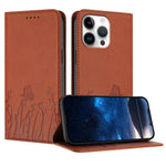 Tulips Butterfly Pattern Magnetic Vegan Leather Phone Case, For iPhone Air, For iPhone 16 Pro Max, For iPhone 16 Pro, For iPhone 16 Plus