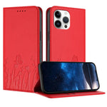 Tulips Butterfly Pattern Magnetic Vegan Leather Phone Case, For iPhone 14 Pro Max, For iPhone SE 2022 / SE 2020 / 7 / 8, For iPhone 13 Pro Max, For iPhone 13 Pro