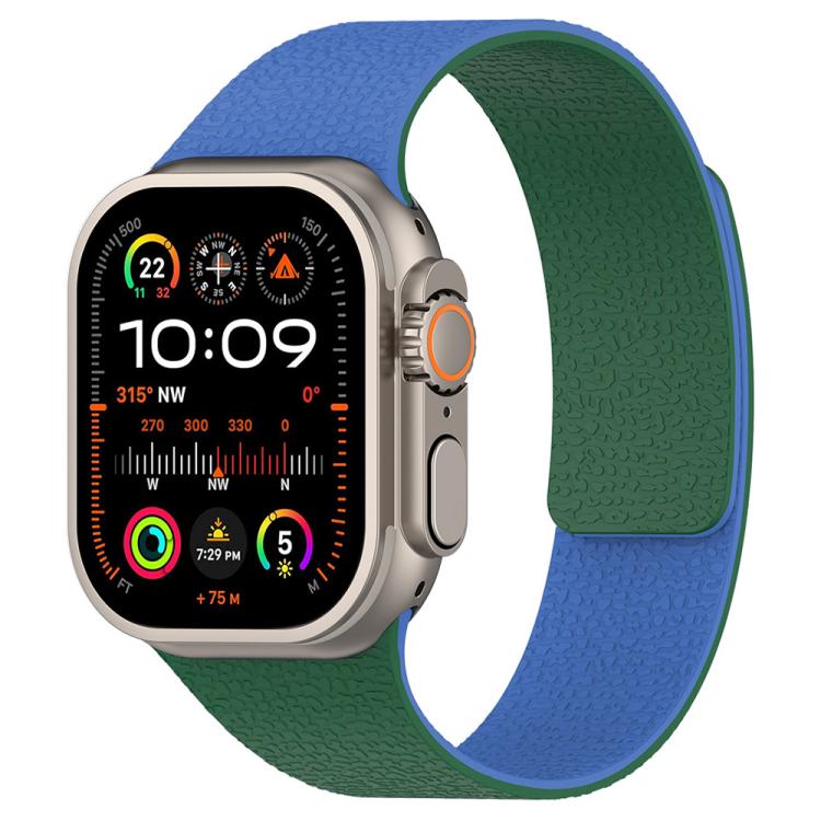 xDfind Color-blocking Litchi Texture Magnetic Silicone Watch Band, For Apple Watch 42 / 44 / 45 / 46 / 49mm, For Apple Watch 38 / 40 / 41 / S11 42mm