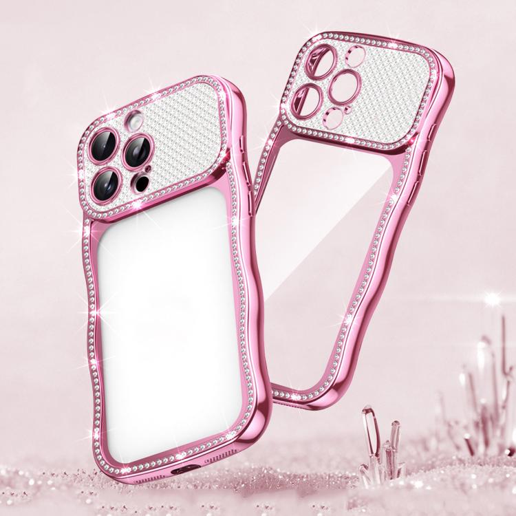 Wave Twisting Star Diamond Shockproof Electroplate TPU Phone Case, For iPhone 17 Pro Max, For iPhone 17 Pro, For iPhone 17, For iPhone 16 Pro Max, For iPhone 16 Pro, For iPhone 16