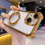 Crystal Shield Ring Holde TPU + Acrylic Magnetic Phone Case, For iPhone 16 Plus, For iPhone 16, For iPhone 15 Pro Max, For iPhone 15 Pro, For iPhone 15 Plus, For iPhone 15