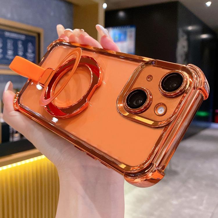 Crystal Shield Ring Holde TPU + Acrylic Magnetic Phone Case, For iPhone 16 Plus, For iPhone 16, For iPhone 15 Pro Max, For iPhone 15 Pro, For iPhone 15 Plus, For iPhone 15