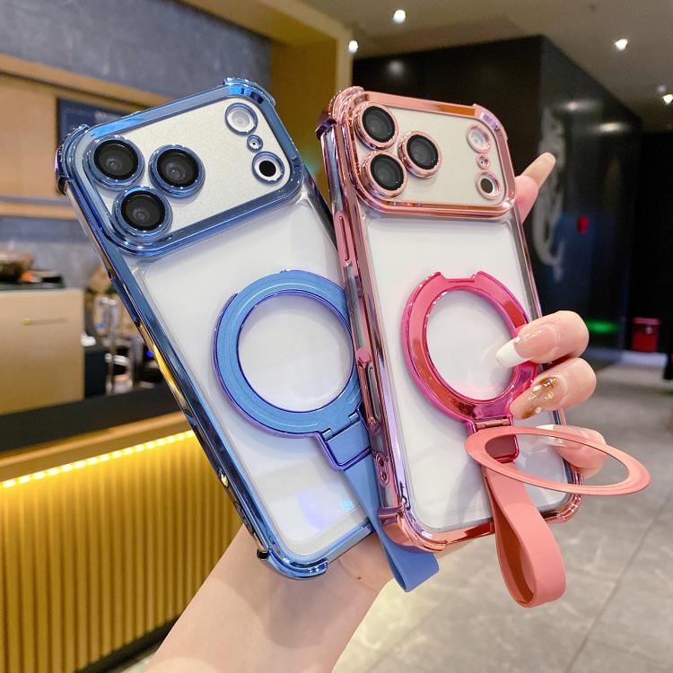 Crystal Shield Ring Holde TPU + Acrylic Magnetic Phone Case, For iPhone 17 Pro Max, For iPhone 17 Pro, For iPhone 17, For iPhone Air, For iPhone 16 Pro Max, For iPhone 16 Pro