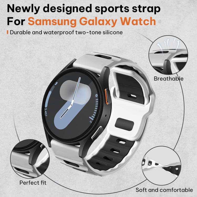 xDfind Flat-head Dual-color Silicone Watch Band, 20mm, 22mm