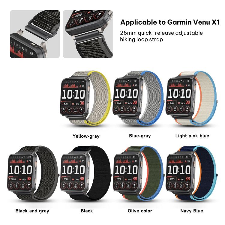 xDfind Wild Path Loop Nylon Woven Quick-release Watch Band, For Garmin Venu X1