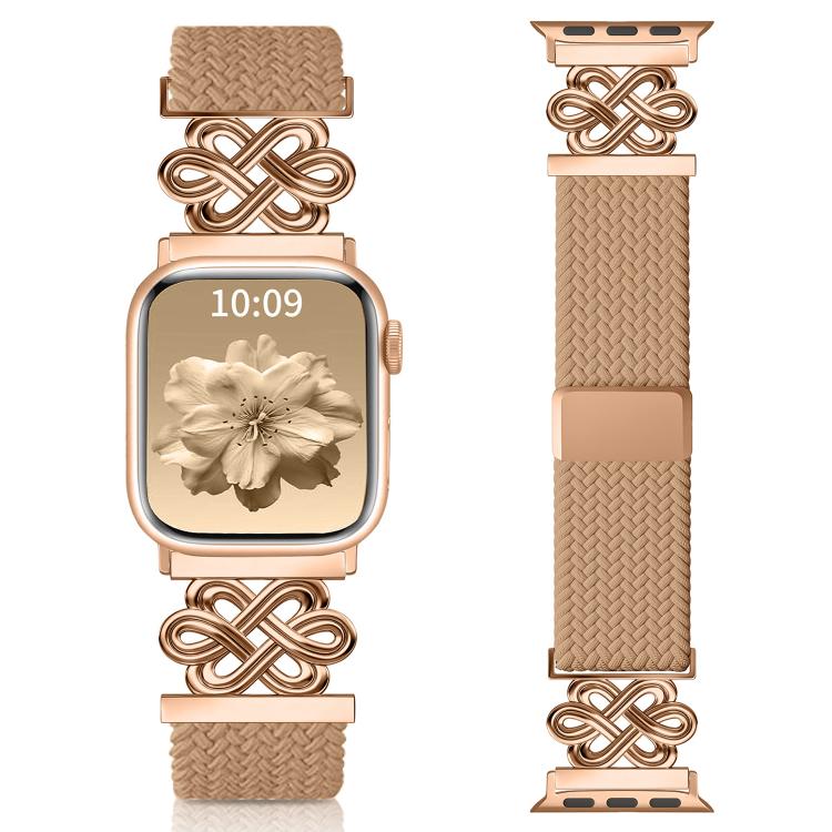 xDfind Chinese Knot Nylon Rainbow Braided Magnetic Buckle Watch Band, For Apple Watch 42 / 44 / 45 / 46 / 49mm, For Apple Watch 38 / 40 / 41 / S11 42mm
