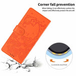 Tree Cat Embossed Flip Vegan Leather Phone Case, For iPhone 17e / 16e, For iPhone 17 Pro Max, For iPhone 17 Pro, For iPhone 17, For iPhone Air, For iPhone 16 Pro Max