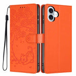 Tree Cat Embossed Flip Vegan Leather Phone Case, For iPhone 16 Pro, For iPhone 16 Plus, For iPhone 16, For iPhone 15 Pro Max, For iPhone 15 Pro, For iPhone 15 Plus
