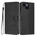 Tree Cat Embossed Flip Vegan Leather Phone Case, For iPhone 15 Pro, For iPhone 15 Plus, For iPhone 15, For iPhone 14 Plus, For iPhone 14, For iPhone 14 Pro