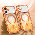 Wavy Frame Star Diamond Electroplate TPU Glitter Magnetic Phone Case, For iPhone 17 Pro Max, For iPhone 17 Pro, For iPhone 17, For iPhone 16 Pro Max, For iPhone 16 Pro, For iPhone 16