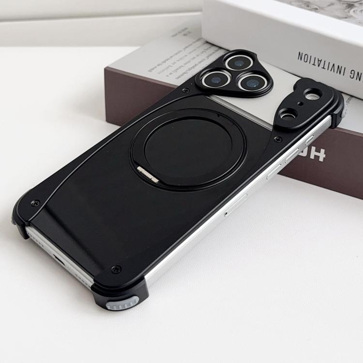 Weasel Original Color Metal Frameless 360 Rotation Holder Magnetic Phone Case, For iPhone 17 Pro Max, For iPhone 17 Pro