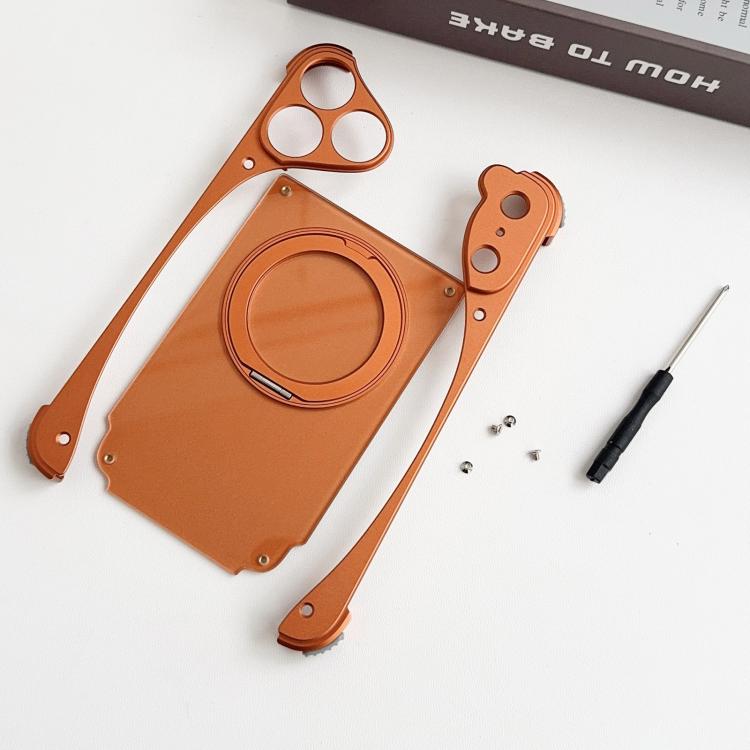 Weasel Original Color Metal Frameless 360 Rotation Holder Magnetic Phone Case, For iPhone 17 Pro Max, For iPhone 17 Pro