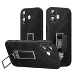 SULADA Wristband Hidden Metal Holder Faux Leather Phone Case, For iPhone 17 Pro Max, For iPhone 17 Pro, For iPhone 17, For iPhone 16 Pro Max, For iPhone 16 Pro, For iPhone 16