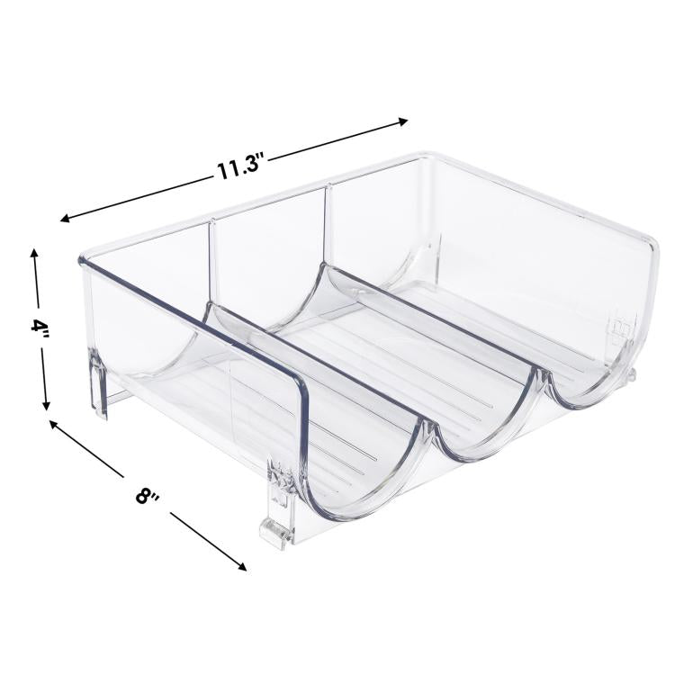 Refrigerator Beverage Organizer Storage Rack Food Grade PET Clear Wine Storage Stand