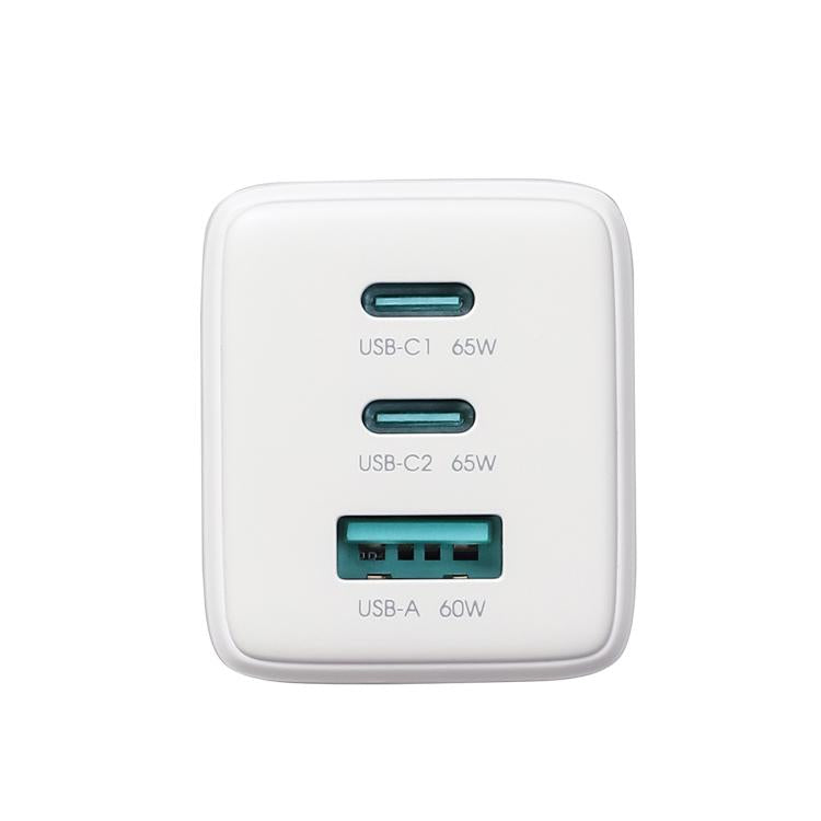 JOYROOM JR-TG10 65W GaN Dual Type-C, USB 3-Port Charger with Type-C to Type-C Cable, EU Plug, UK Plug