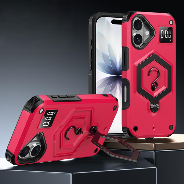 Hexagon Armor Magnetic Holder Weighing Scale Phone Case, For iPhone 17 Pro Max, For iPhone 17 Pro, For iPhone 17, For iPhone Air, For iPhone 16 Pro Max, For iPhone 16 Pro