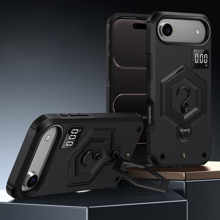 Hexagon Armor Magnetic Holder Weighing Scale Phone Case, For iPhone 17 Pro Max, For iPhone 17 Pro, For iPhone 17, For iPhone Air, For iPhone 16 Pro Max, For iPhone 16 Pro