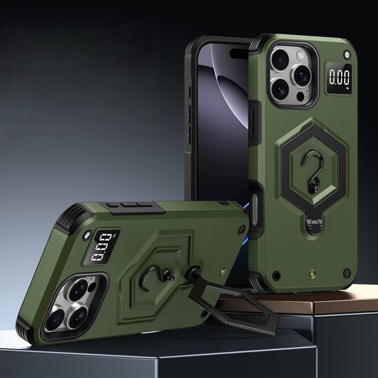Hexagon Armor Magnetic Holder Weighing Scale Phone Case, For iPhone 17 Pro Max, For iPhone 17 Pro, For iPhone 17, For iPhone Air, For iPhone 16 Pro Max, For iPhone 16 Pro