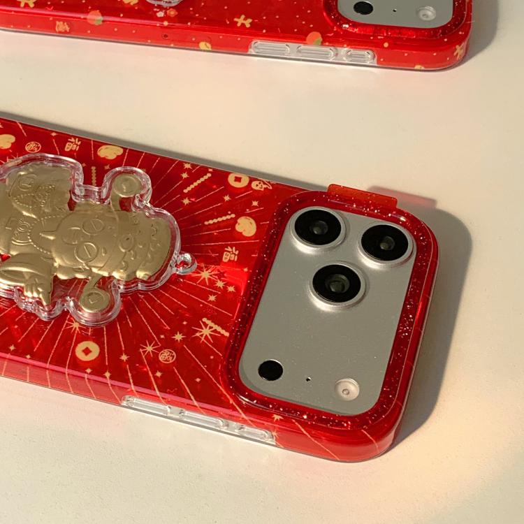 Chinese New Year Traditional Auspicious Motifs PC + TPU Phone Case, For iPhone 17 Pro Max, For iPhone 17 Pro