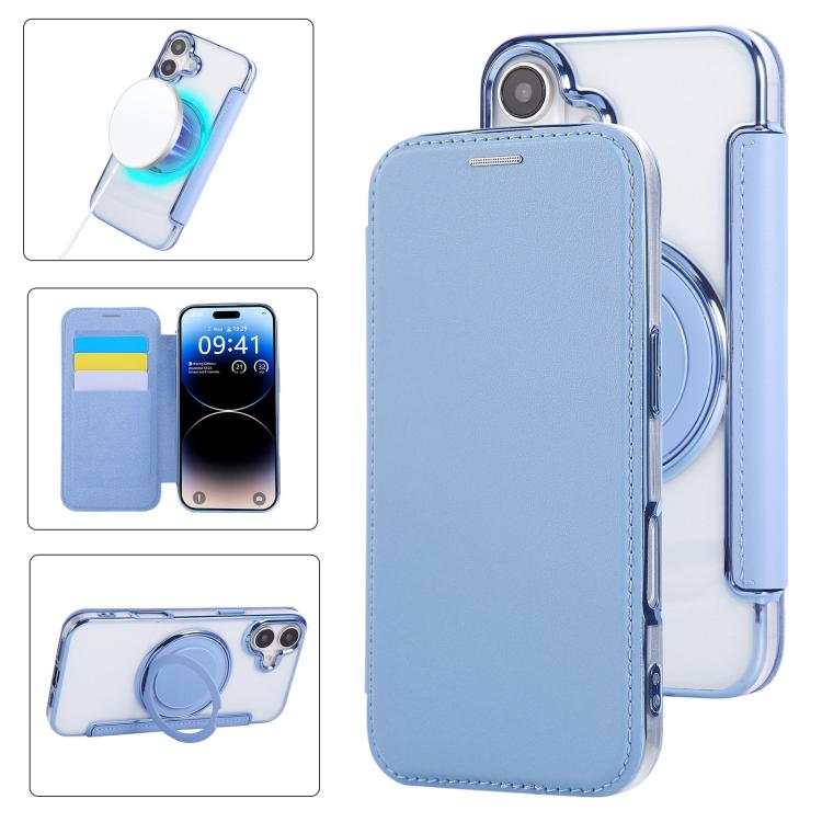 Ultra-thin Rotation Holder Magnetic Plating Vegan Leather Phone Case, For iPhone 16 Pro, For iPhone 16 Plus, For iPhone 16, For iPhone 15 Pro Max, For iPhone 15 Pro, For iPhone 15 Plus / 14 Plus