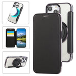 Ultra-thin Rotation Holder Magnetic Plating Vegan Leather Phone Case, For iPhone 15, For iPhone 14 / 13, For iPhone 14 Pro, For iPhone 14 Pro Max, For iPhone 13 Pro Max, For iPhone 13 Pro
