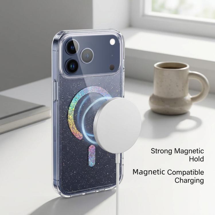 Glitter Magnetic TPU Phone Case, For iPhone 17 Pro Max, For iPhone 17 Pro