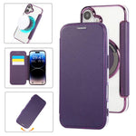 Ultra-thin Magnetic Plating Vegan Leather Phone Case, For iPhone 16 Pro, For iPhone 16 Plus, For iPhone 16, For iPhone 15 Pro Max, For iPhone 15 Pro, For iPhone 15 Plus / 14 Plus