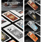 Embroidered Graffiti Vegan Leather Shield Electroplated Magnetic Phone Case, For iPhone 14 Plus, For iPhone 14, For iPhone 14 Pro, For iPhone 14 Pro Max